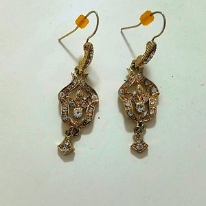 Gold Crystal Pineapple Earrings